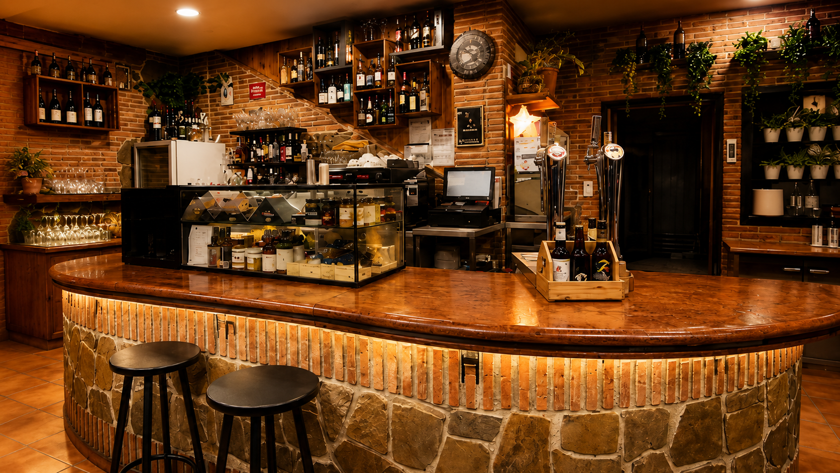 Barra del Restaurante Romayka de David Aguilar en Pinto
