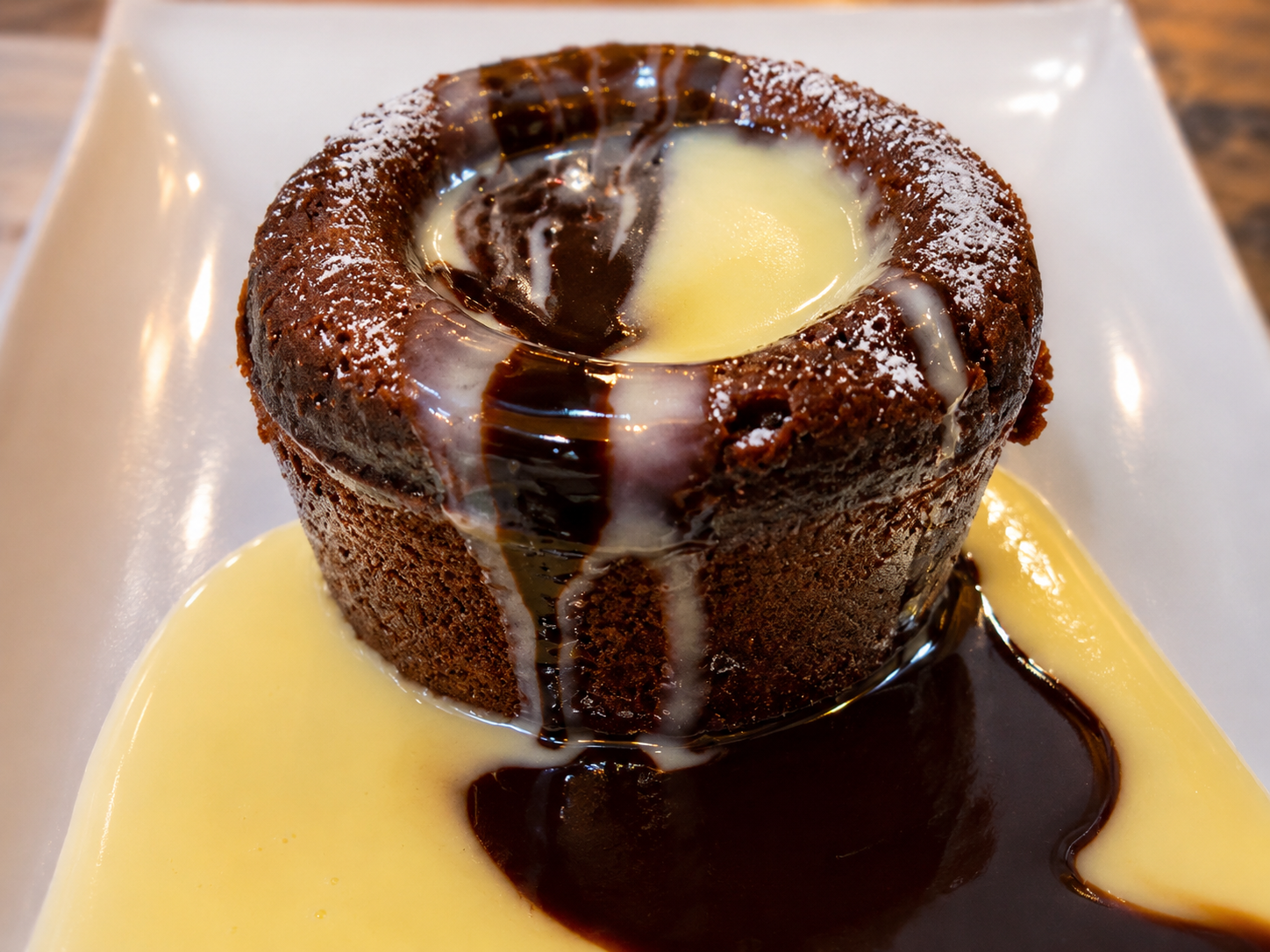 Coulant de chocolate casero en Restaurante Romayka de David Aguilar en Pinto