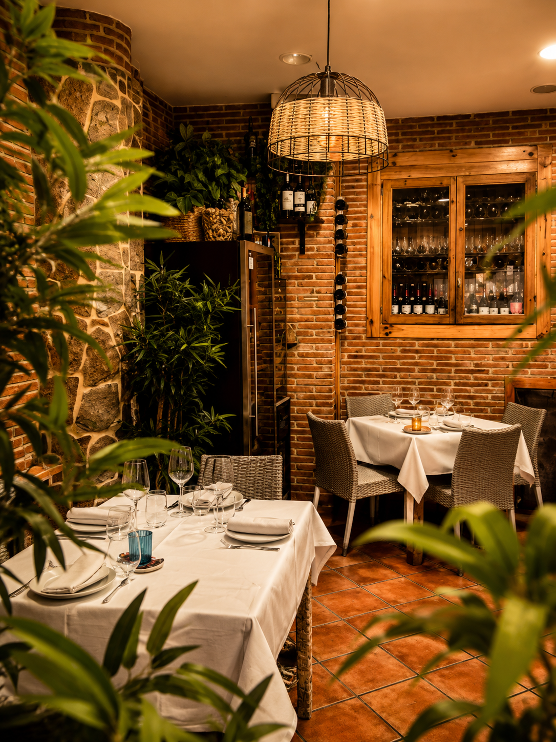 Salón acogedor del Restaurante Romayka de David Aguilar en Pinto